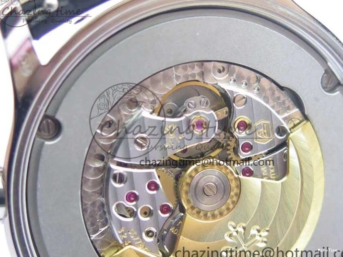 MIROTIME 0418 Practical Calatrava 5524 Pilot Travel Time SS GRF Blue Dial on Black Leather Strap A324 V 7107